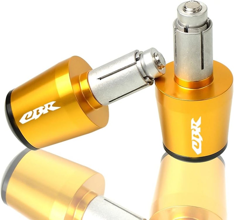 FREAXLL 2pcs Motocycle Handlebar Grip Ends 7/8" 22mm for H-onda CBR60F CBR125R CBR150R CBR250R CBR400 NC23 NC29 CBR600 F2 F3 F4 F4i CBR600RR CBR900RR CBR954RR CBR1000RR (Gold) - Image 1